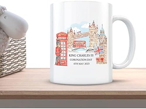 ספל צ'רלס השלישי | 11.8 ספל הנצחה של קינג צ'ארלס השלישי | ספל תה קרמיקה ספל מזכרת, ספלי גמלאים מצחיקים